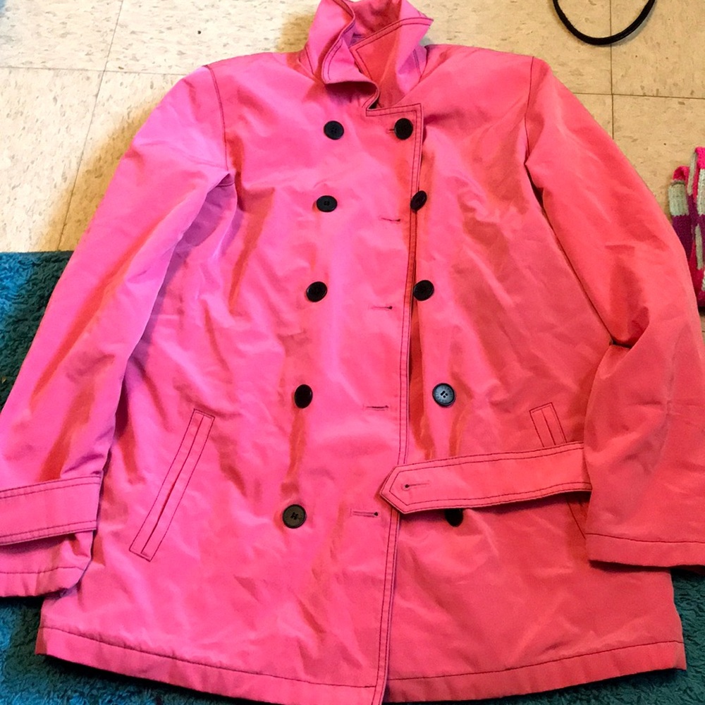 Pink rain coat